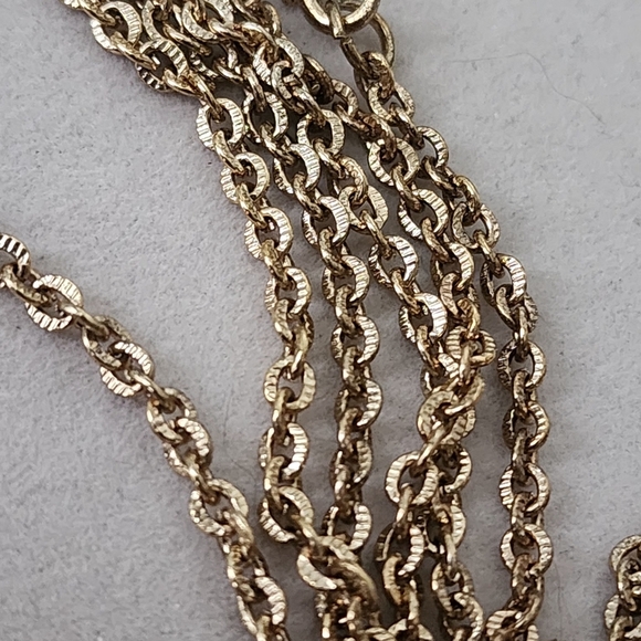 Vintage Gold Double Dagger Pendant Chain Necklace - Picture 6 of 8